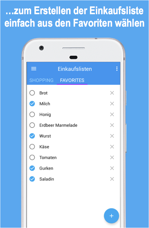 Einkaufs-Favoriten
