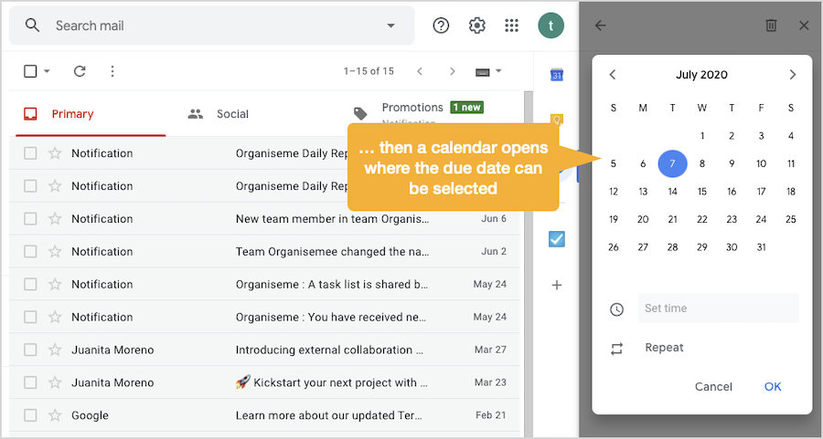 Create task in Google Calendar - 