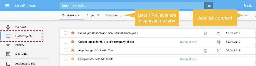 List view