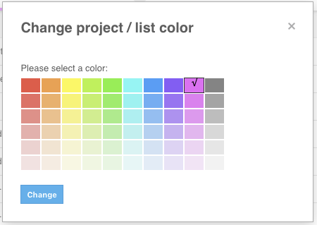 Task list menu